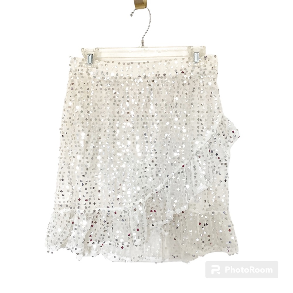 LC Lauren Conrad Sequined Mini Lined Toole Skirt Size M Side Zip